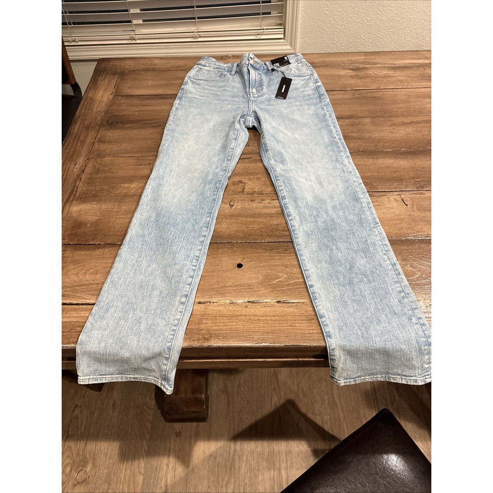 Express Jeans Womens 6/8/10 90s Slim Super High Rise Denim Light Wash Straight - Picture 2 of 14